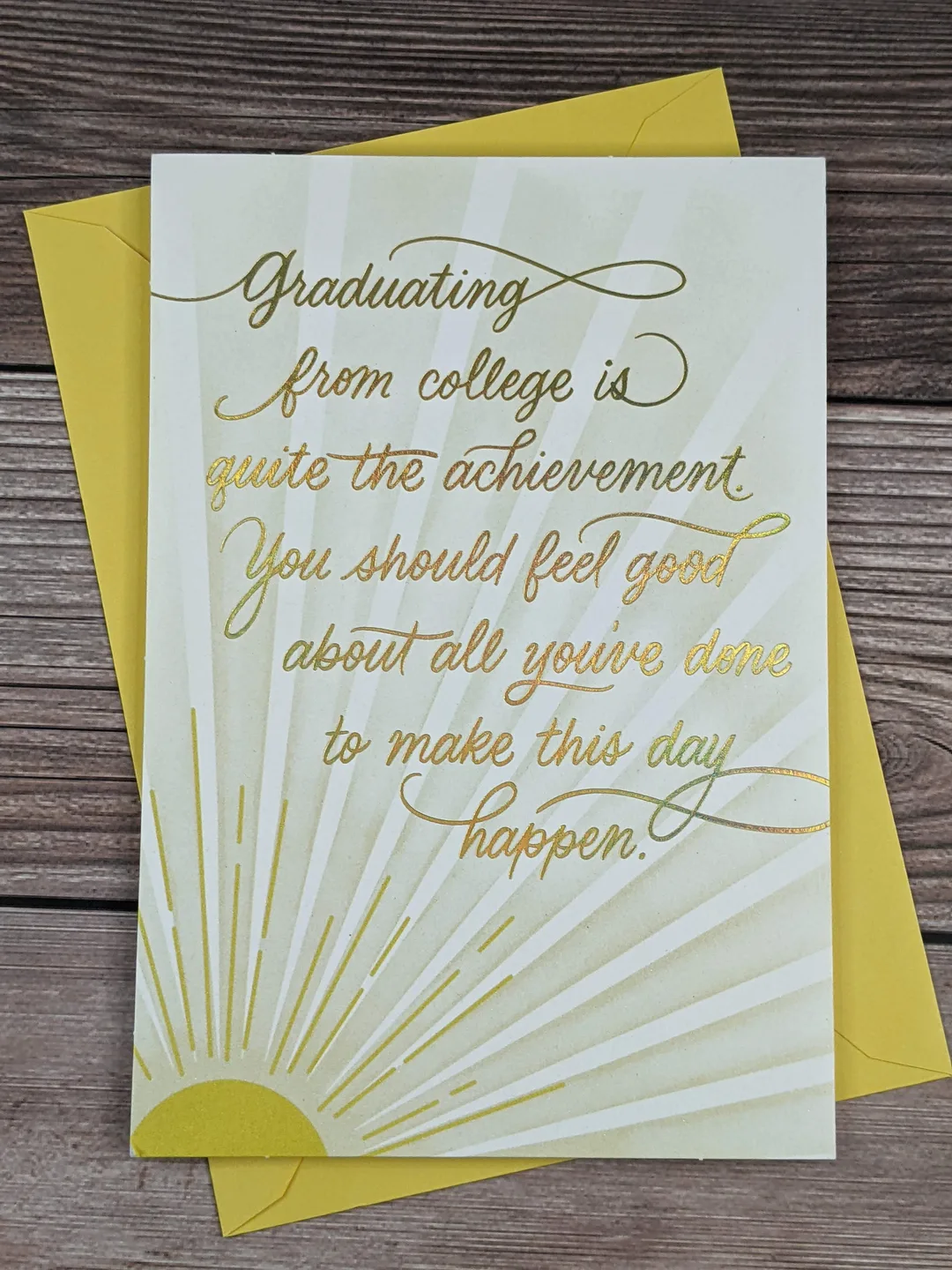 Celebrate graduation with a thoughtful message in a greeting card.
