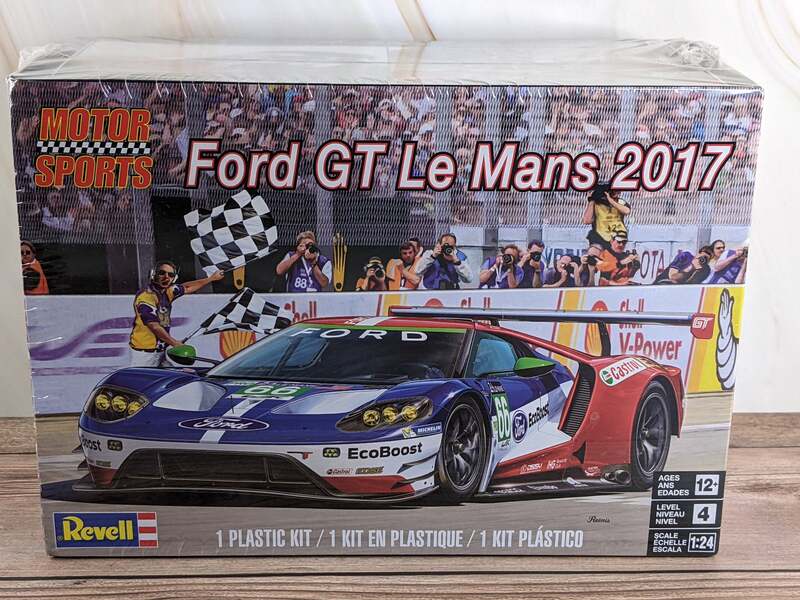 A model car kit of the 2017 Ford GT Le Mans, new in box.